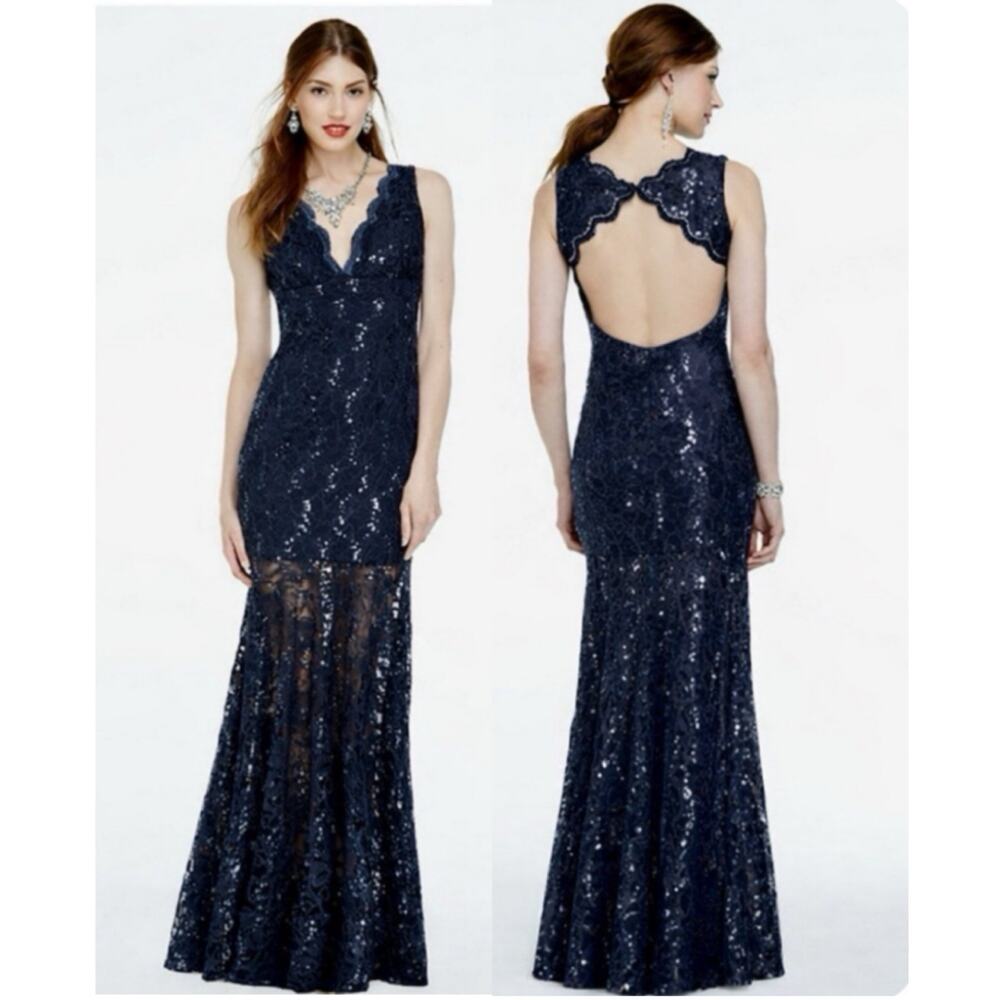 Nightway gowns Sequin Lace Open Back Dress 12 Mermaid Formal Gala Evening Gown